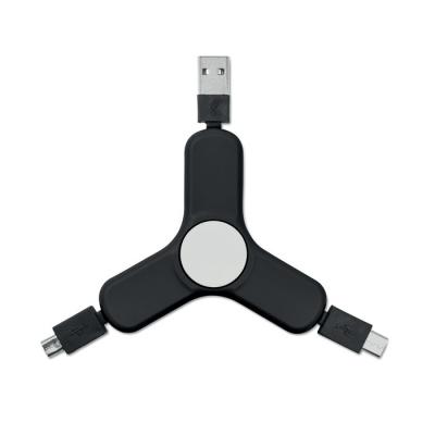 3 in 1 charging cable spinner :: Usb Branded Posh 3 in 1 Charging Cables