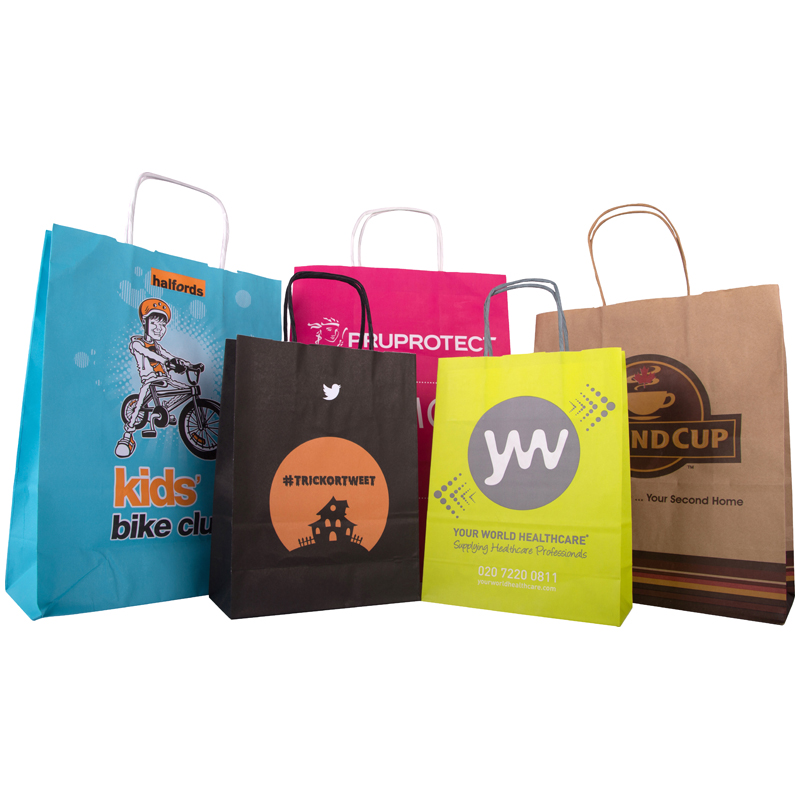printed paper carrier bags with twisted handles