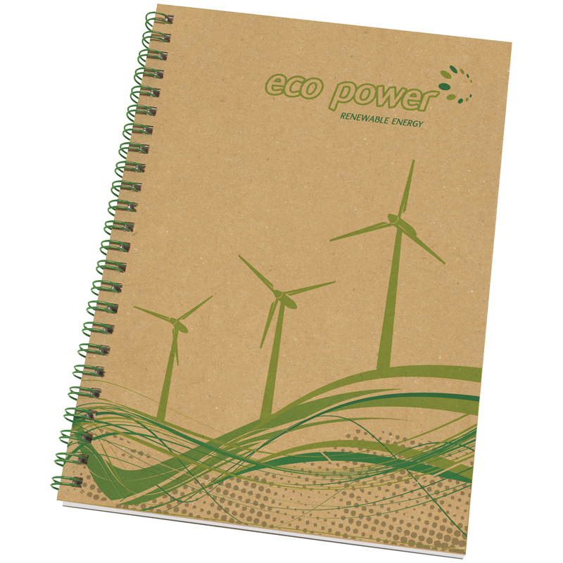 Image of Recycled Enviro-Smart A5 Card Cover Wiro Notepad