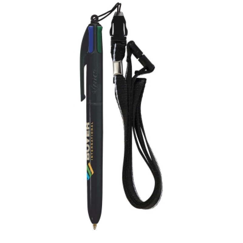 Image of Custom Lanyard with BIC® 4 Colours Pen