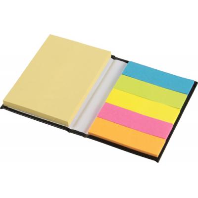 Image of Hard cover notebook with sticky notes